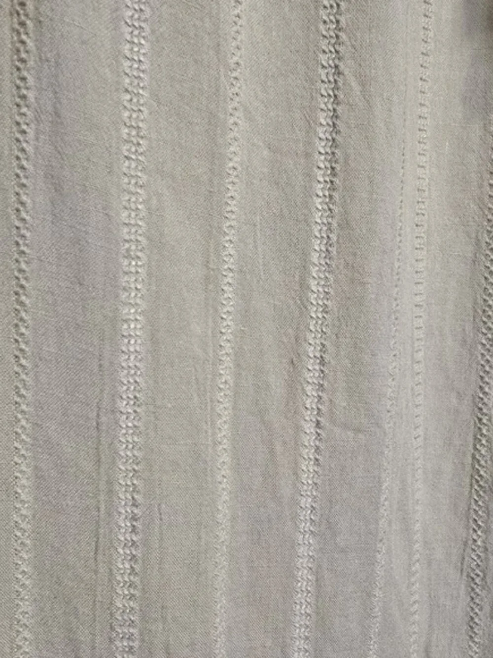 Grade & Gather Women's Mini Dress Size Medium Beige Striped Ruffles Lagenlook - Picture 6 of 14